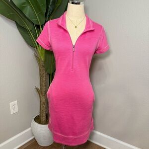Tommy Bahama Pink Polo Half-Zip Dress Small